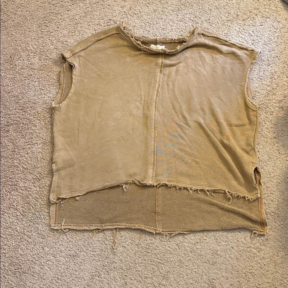 Gilded Intent Frayed Brown Sweater